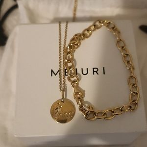 MEJURI Gold Vermeil Necklace and Bracelet set